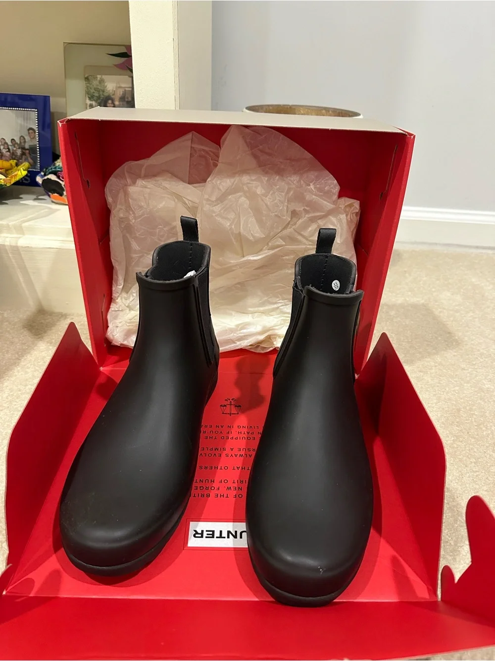Hunter Black Chelsea Winter Rain Boots